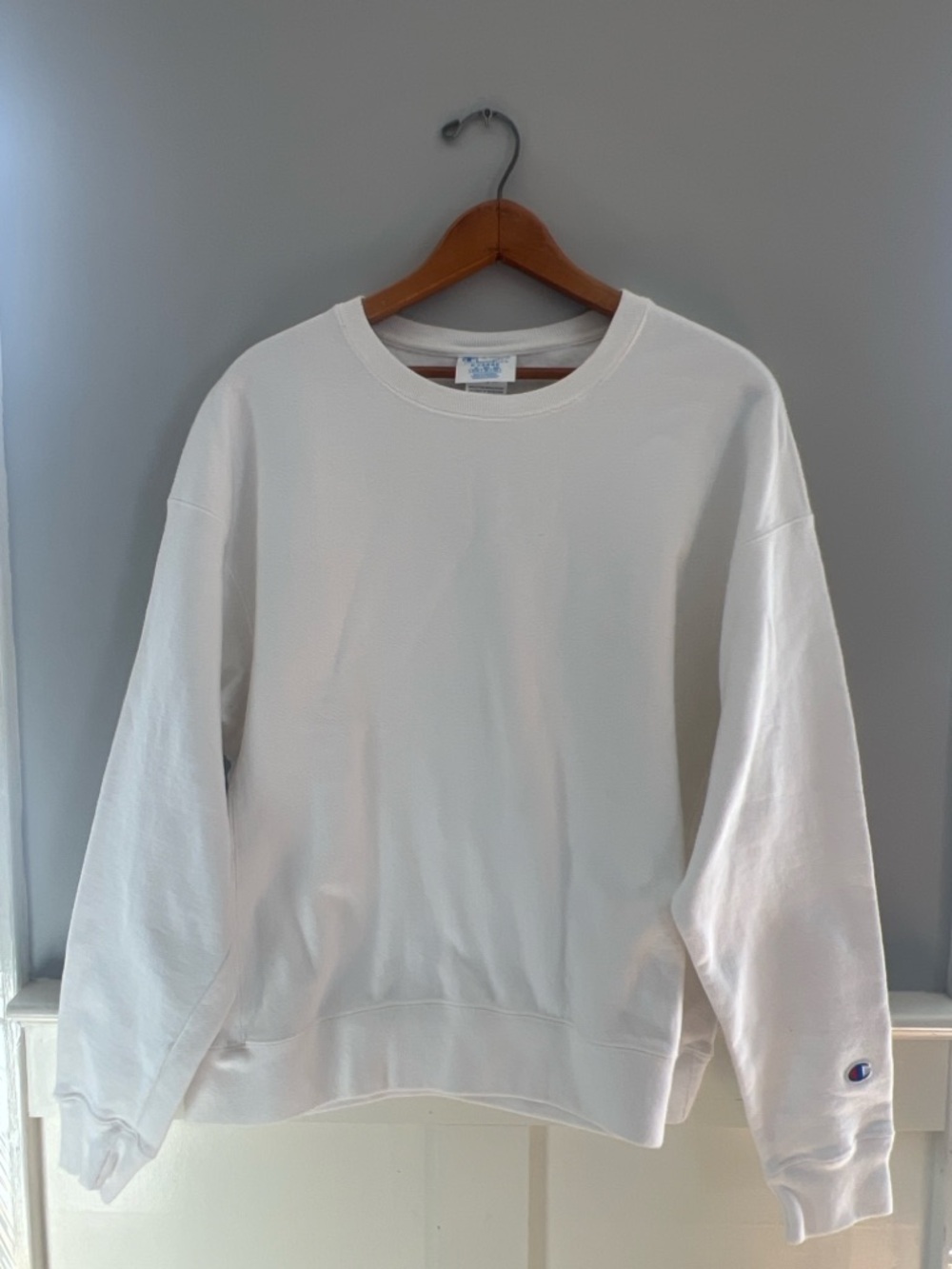 Champion Reverse Weave Crewneck Sweatshirt White XL Classic Logo